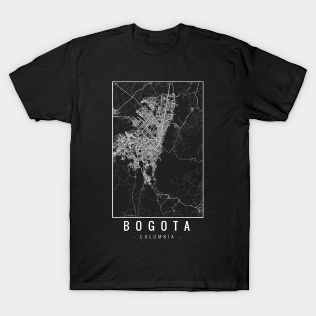 Bogota Colombia Minimalist Map T-Shirt by Mapagram